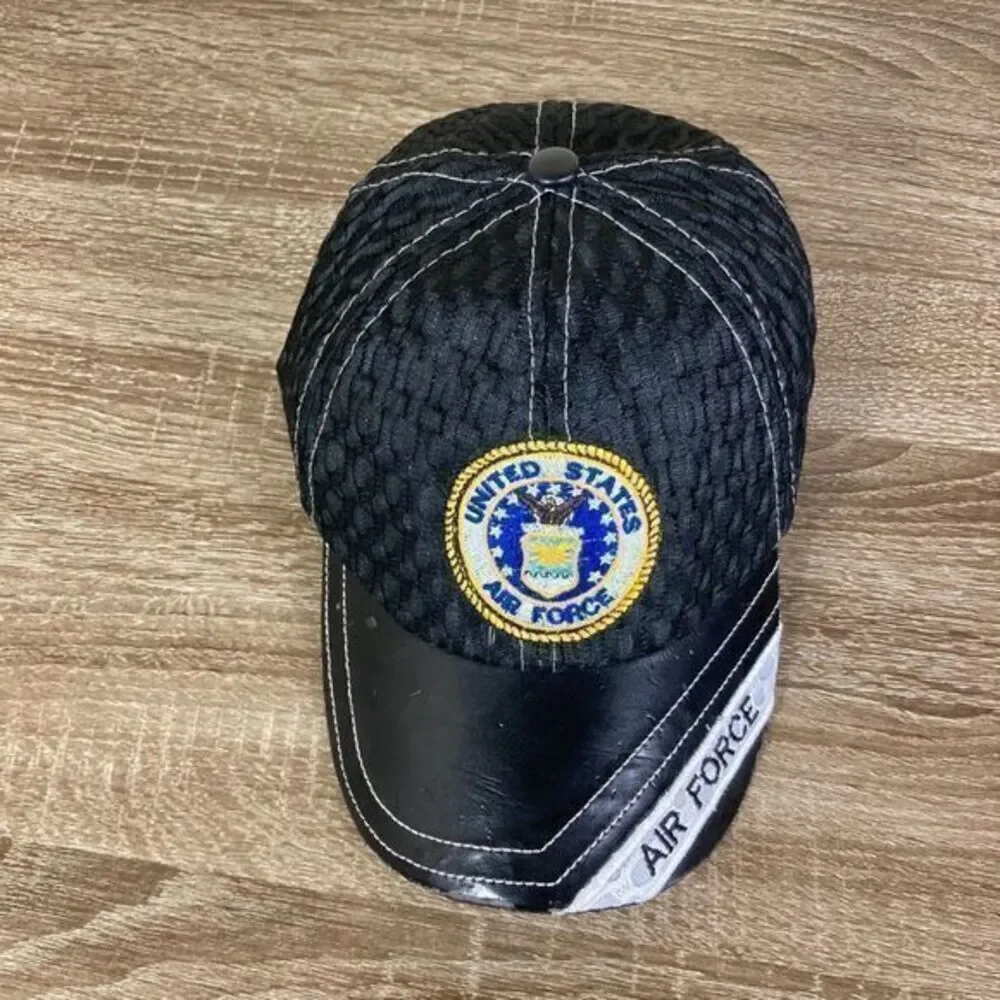 US Air Force Hat USAF‎ Embroidered Cap Black Mesh Military Adjustable